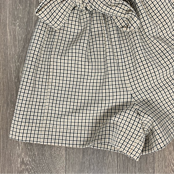 Aritzia Wilfred Gelas Shorts Paperbag High rise Waist Plaid Tie waist size 00 - Picture 9 of 13